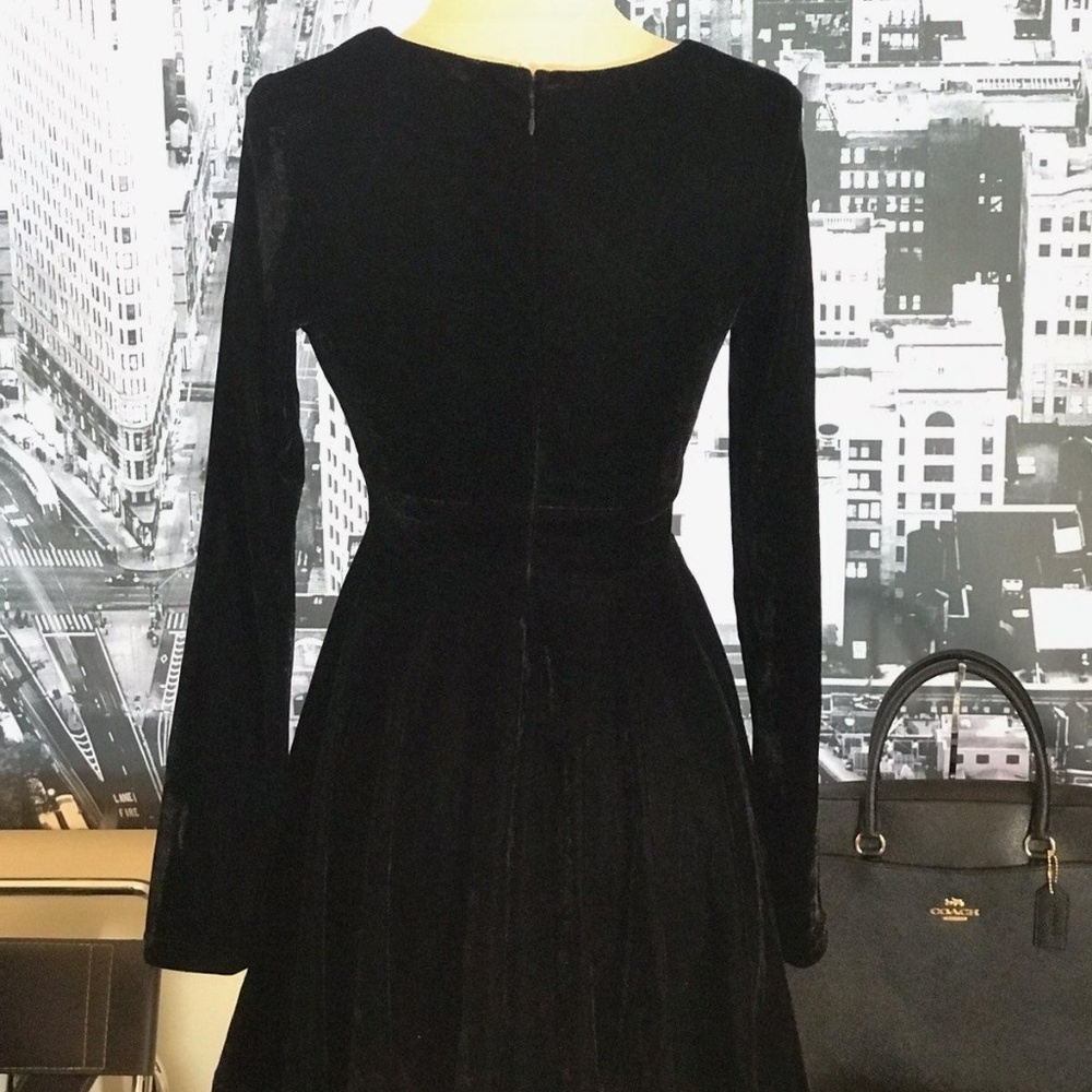 Velvet Black Mini Dress - Picture 2 of 6